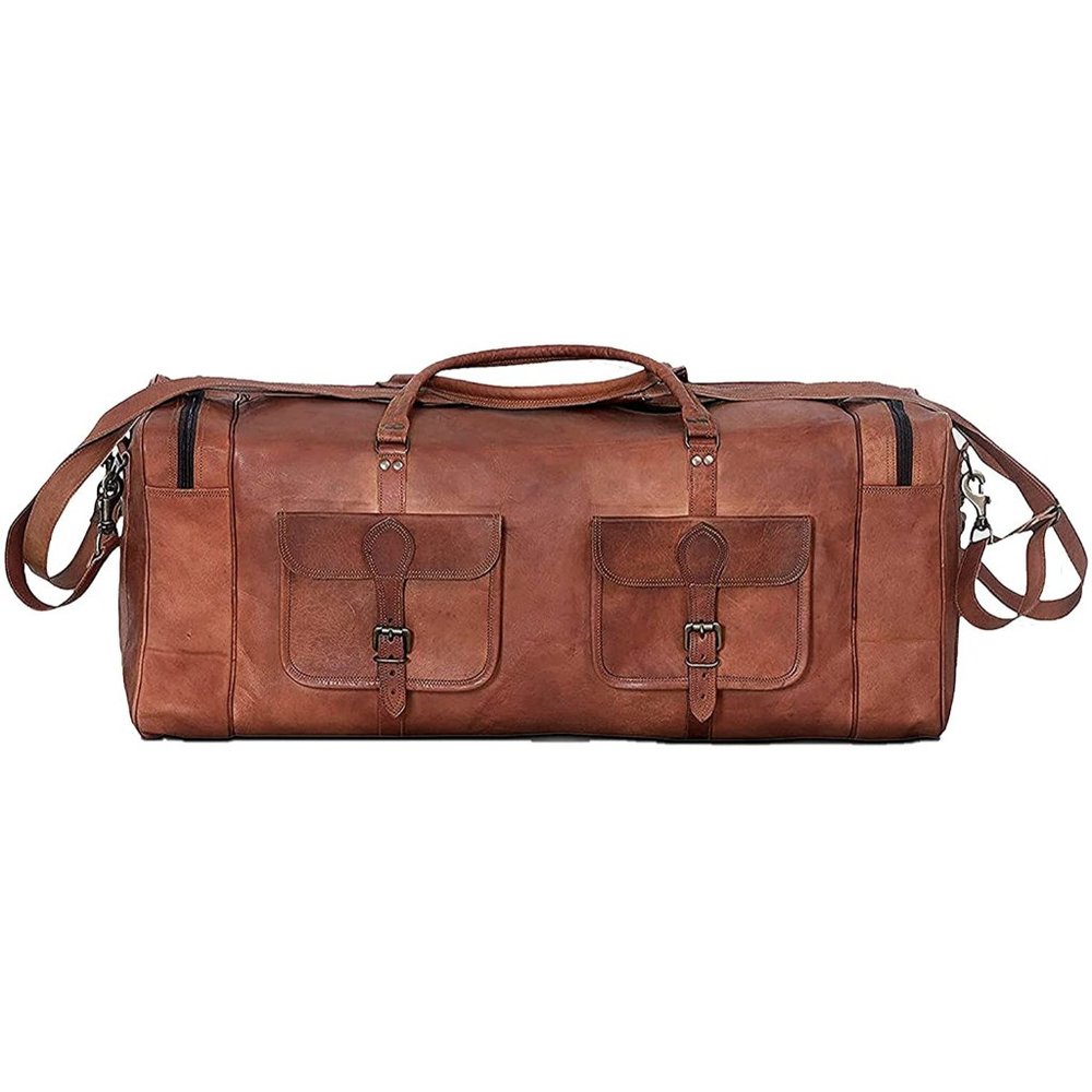 XL Full Grain Leather Duffel Bag -Travel Bag - Overnight Weekender Bag - Luggage - Picture 3 of 7